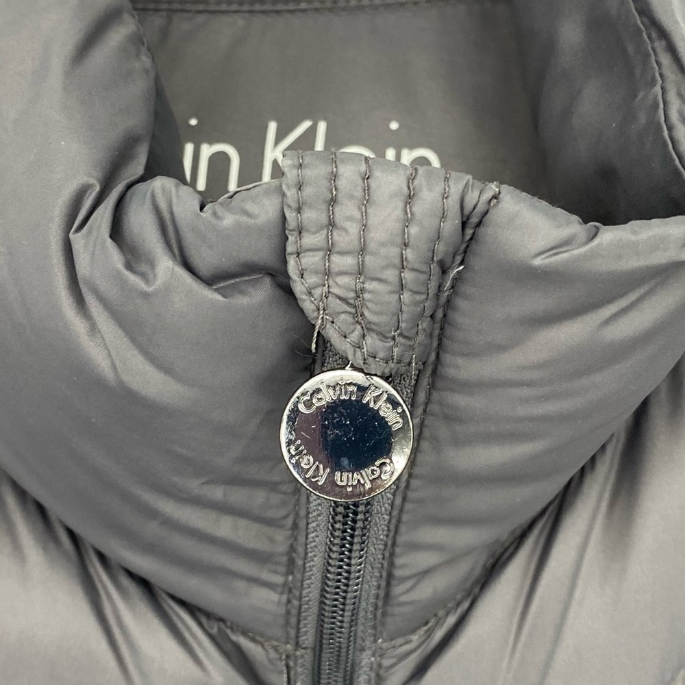 Calvin Klein Gunmetal Gray Lightweight Packable Puffer Down Jacket Wms sz L - Picture 4 of 15